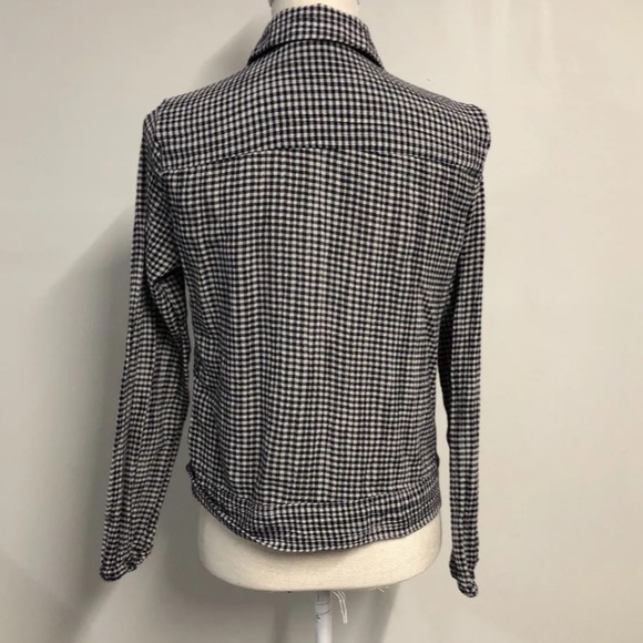 Lauren Conrad size small checked button down top with tie in the front - Picture 2 of 5